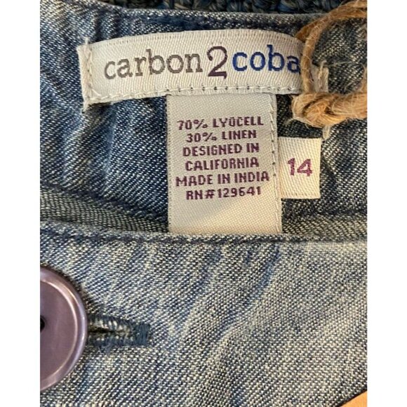 NWT Carbon 2 Cobalt Pants Jeans Lyocell Straight Leg Blue Size 14 New - Picture 3 of 5